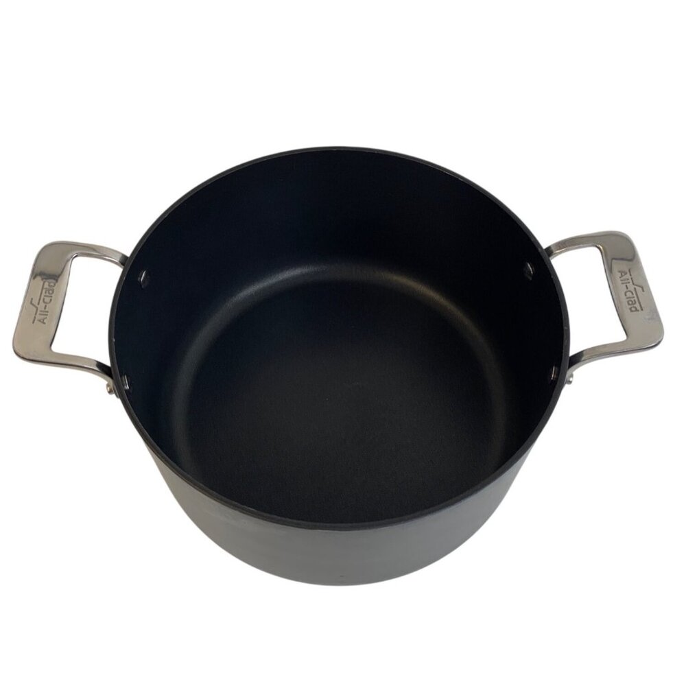 All-Clad 7 Qt Hard Anodized Nonstick Stock Pot With Stainless Steel Handles 10"